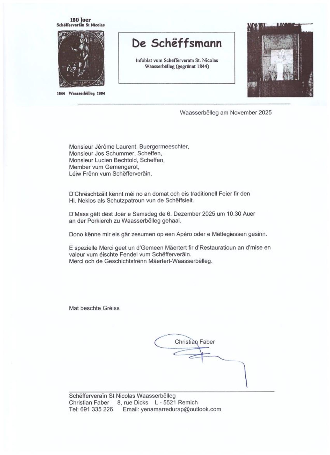 Schëfferveräin St Nicolas Neklosmass 2025 Gemeen 1